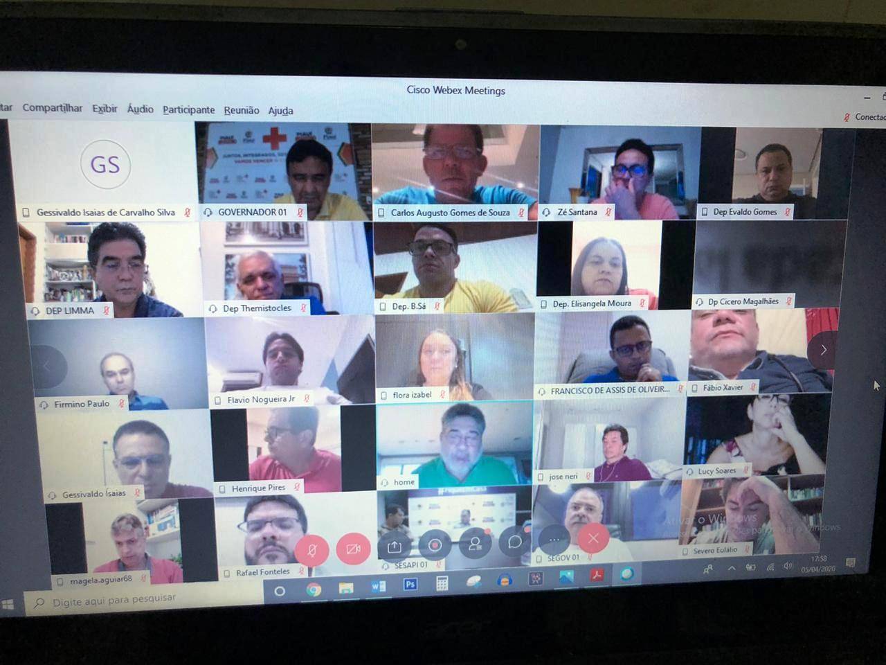 Sessão virtual na Assembleia Legislativa do Piauí